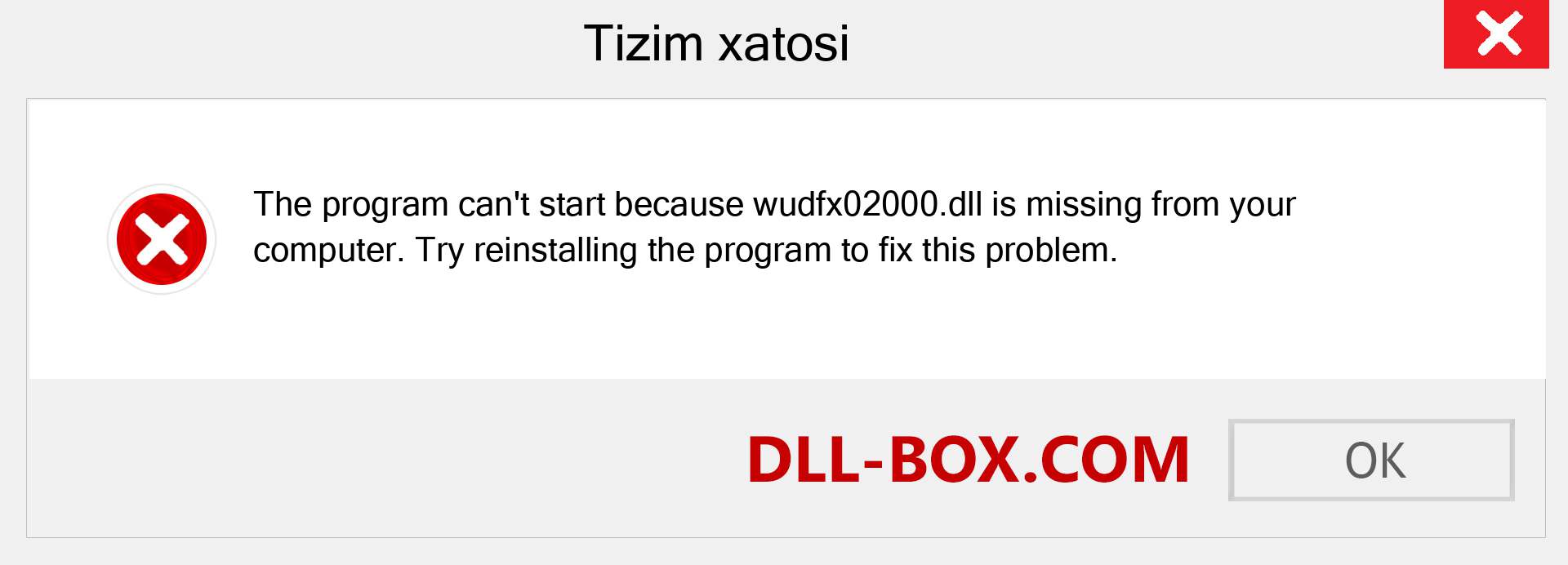 wudfx02000.dll fayli yo'qolganmi?. Windows 7, 8, 10 uchun yuklab olish - Windowsda wudfx02000 dll etishmayotgan xatoni tuzating, rasmlar, rasmlar